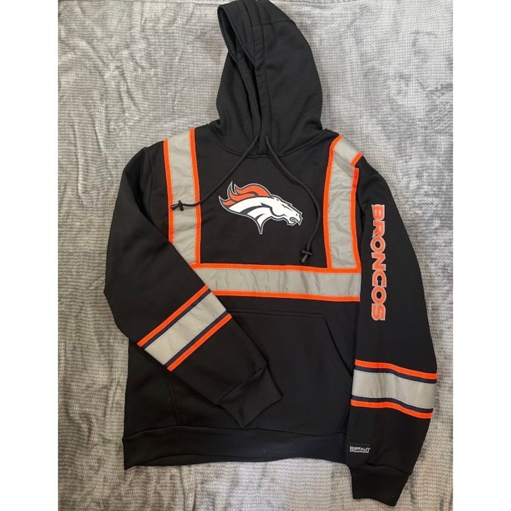 Buffalo Outdoors‎ Denver Broncos Reflective Hi-Vis Hoodie Black Mens Large L